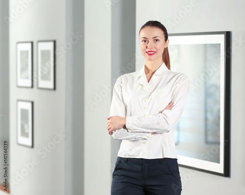 Beautiful girl in modern ar...