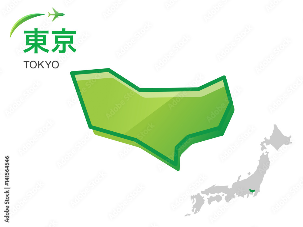 東京都の地図 イラスト素材 Stock Vector Adobe Stock