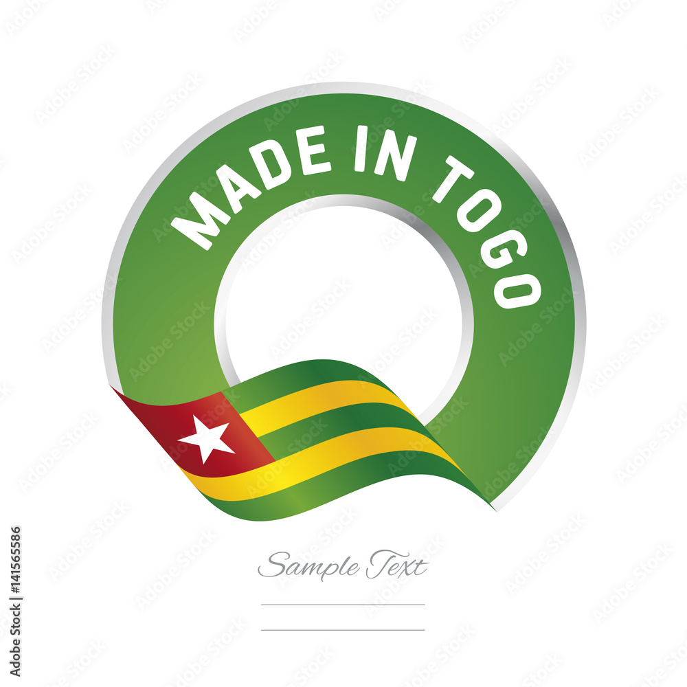 Made in Togo flag green color label logo icon