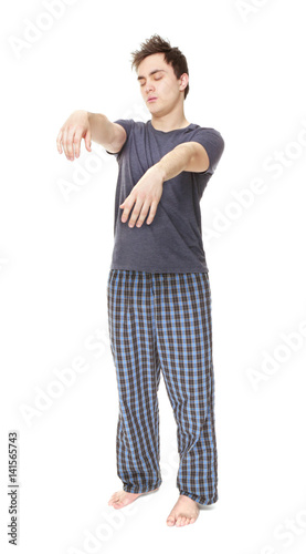 Young sleepy man suffering ...