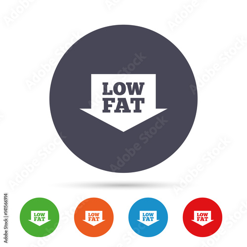 Low fat sign icon. Salt, sugar food symbol.