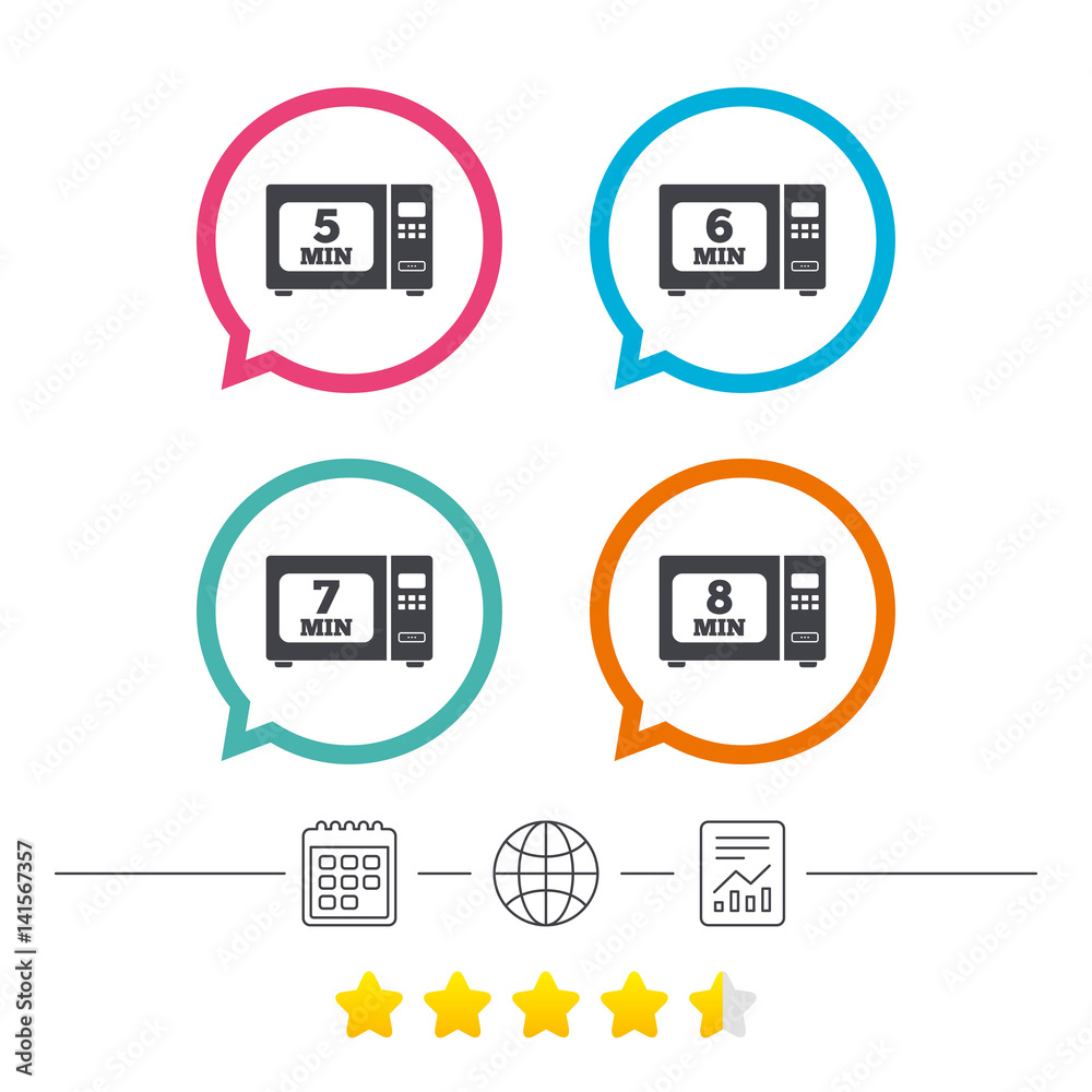 Microwave oven icons. Cook in electric stove. Microwave oven icons. Cook in electric stove.