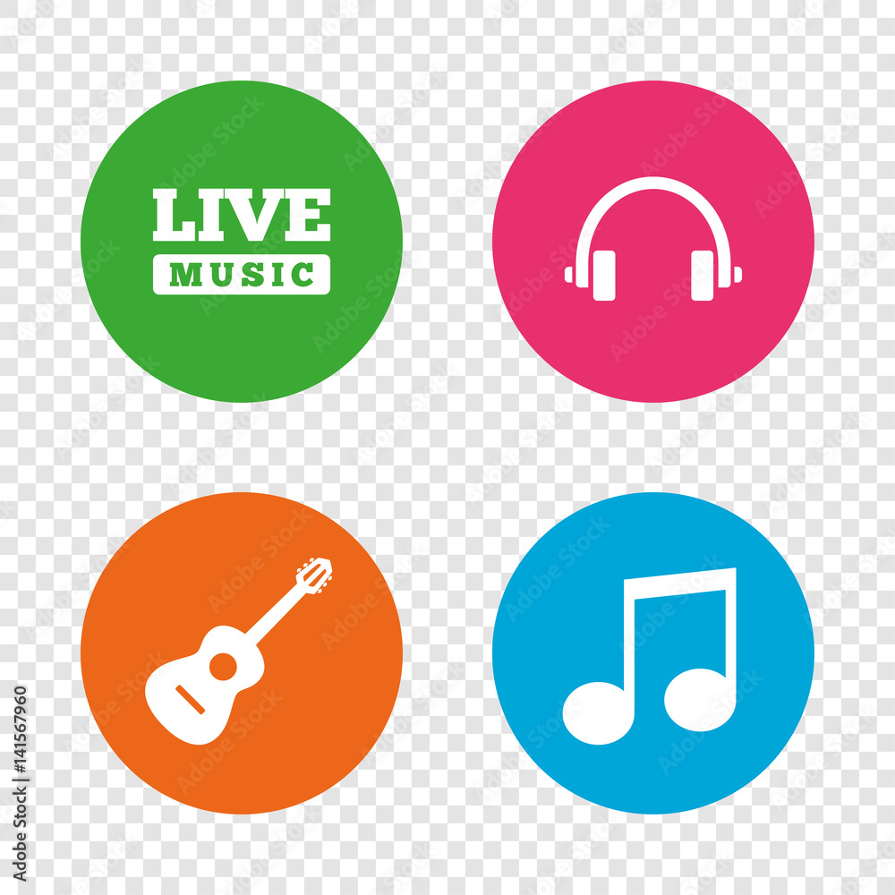 Musical elements icon. Music note and guitar. Musical elements icon. Music note and guitar.