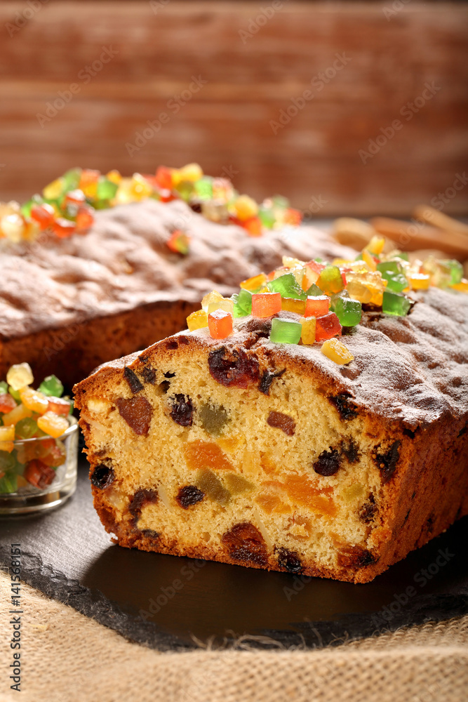 Homemade easter fruit cake with icing Homemade easter fruit cake with icing