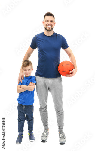 Handsome man and his son wi...
