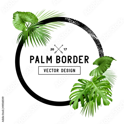 Tropical Palm Leaf Border Design