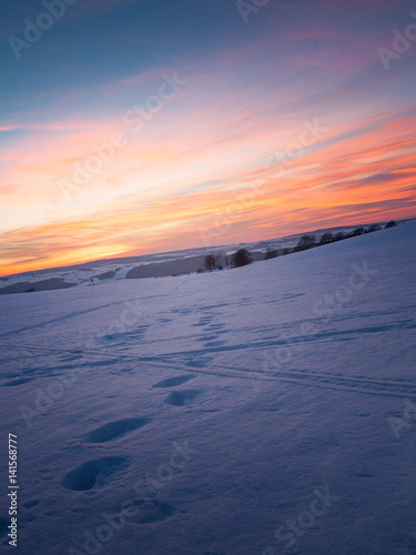 Sonnenuntergang im Erzgebirge