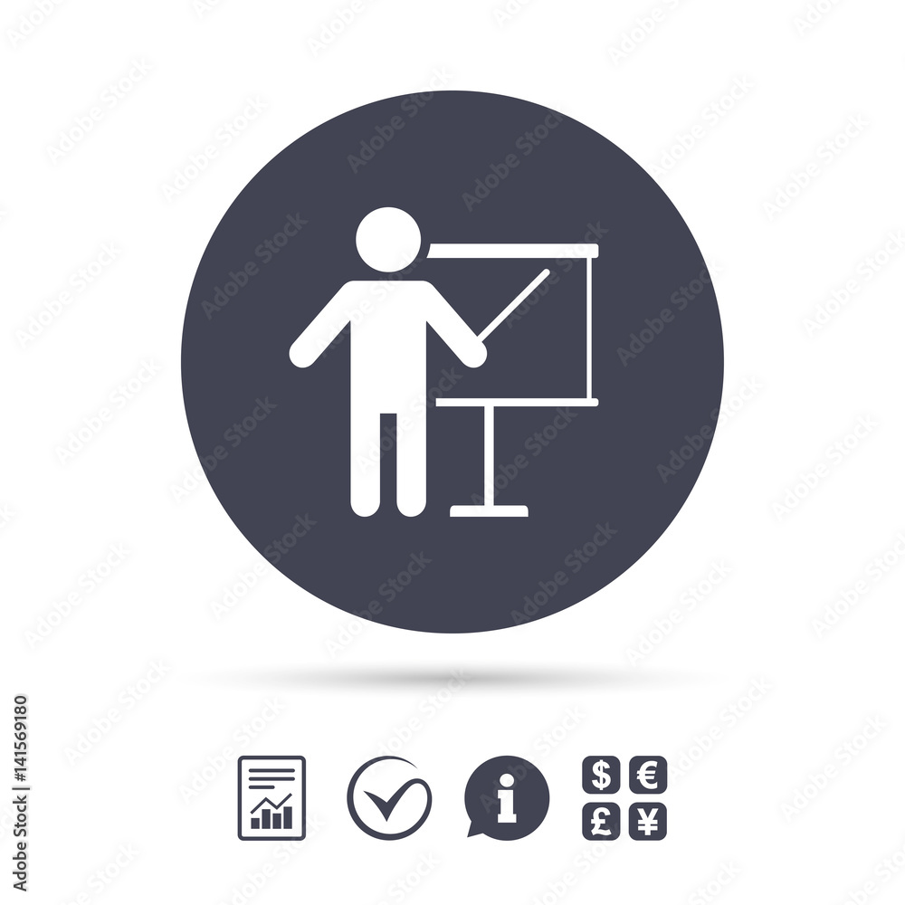Presentation billboard sign icon. Presentation billboard sign icon.