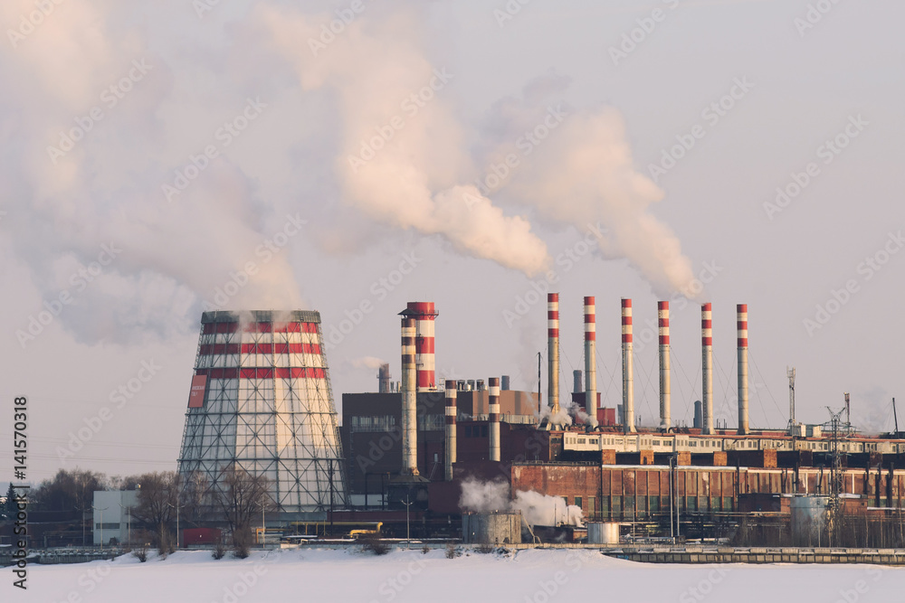 Smoke from thermal power plants in winter
