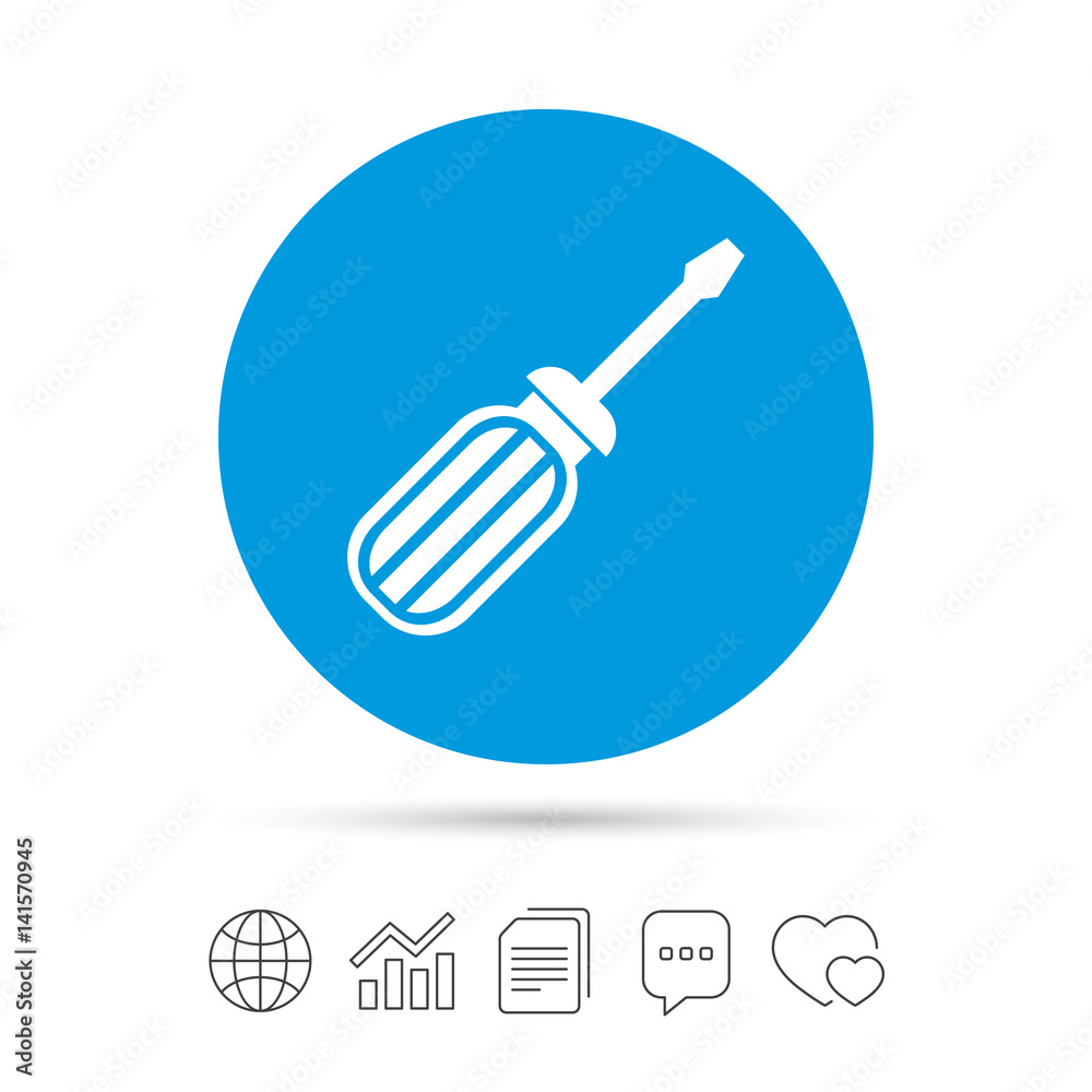 Screwdriver tool sign icon. Fix it symbol. Screwdriver tool sign icon. Fix it symbol.