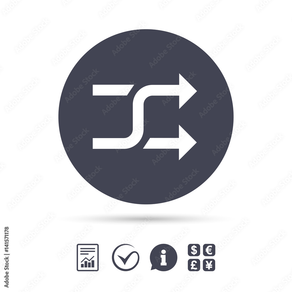 Shuffle sign icon. Random symbol. Shuffle sign icon. Random symbol.