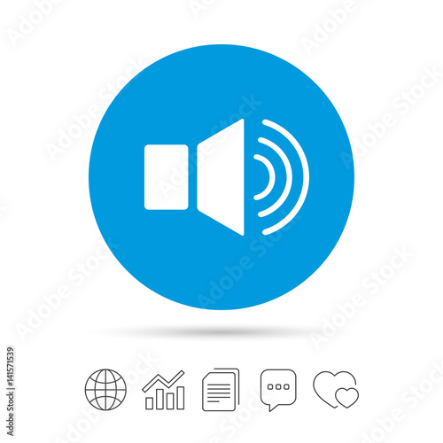 Speaker volume sign icon. Sound symbol.