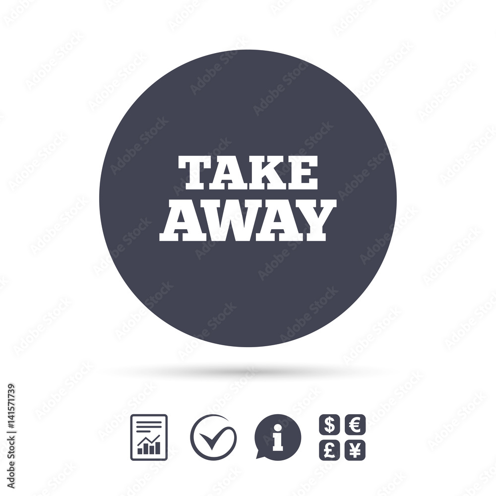 Take away sign icon. Takeaway food or drink. Take away sign icon. Takeaway food or drink.