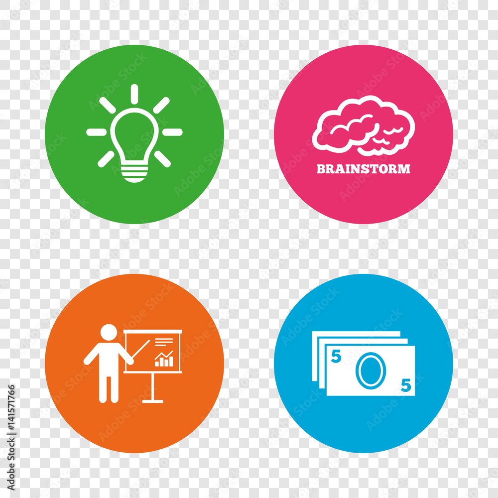 Presentation billboard, brainstorm. Cash money. Presentation billboard, brainstorm. Cash money.