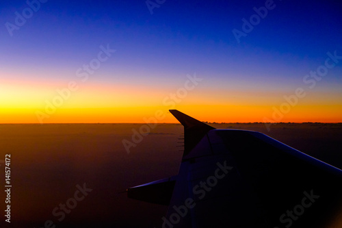 sunset horizon sky on the plane