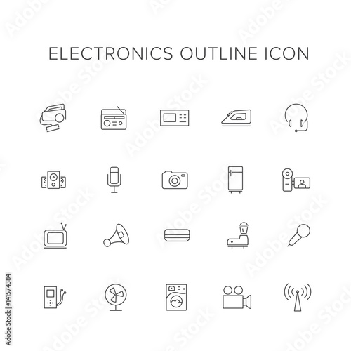 Electronics Line Icon Set