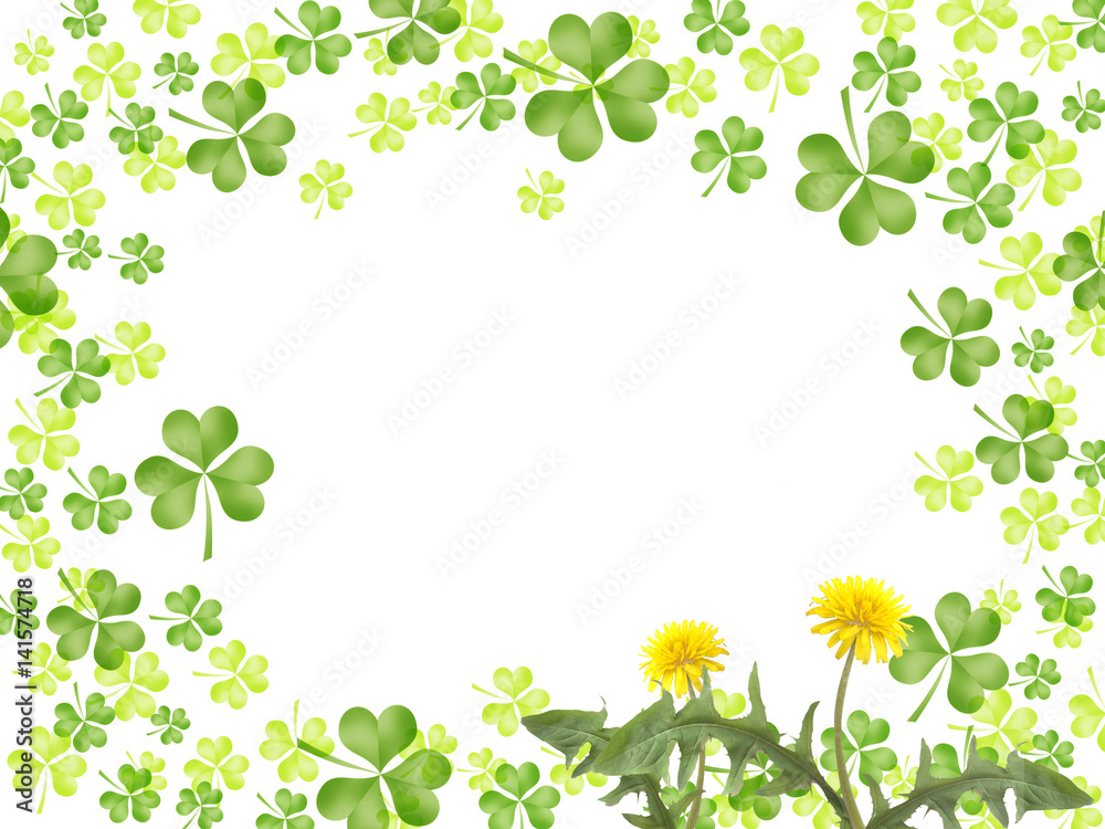 クローバー タンポポ フレーム Stock イラスト Adobe Stock