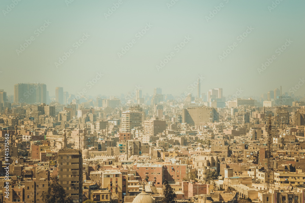 cityscape background, view of buildings at cairo, egypt