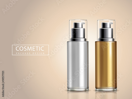 bicolor cosmetic bottles