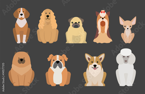 Funny cartoon dog character bread illustration in cartoon style happy puppy a...