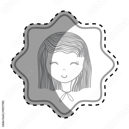 emblem happy woman close eyes