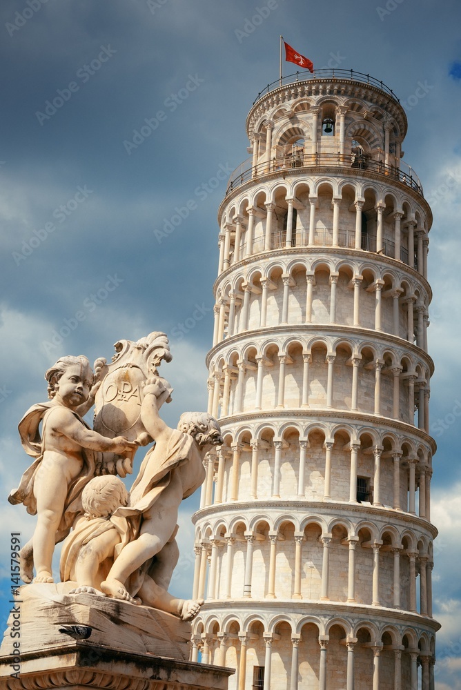 Leaning tower sculpture in Pisa