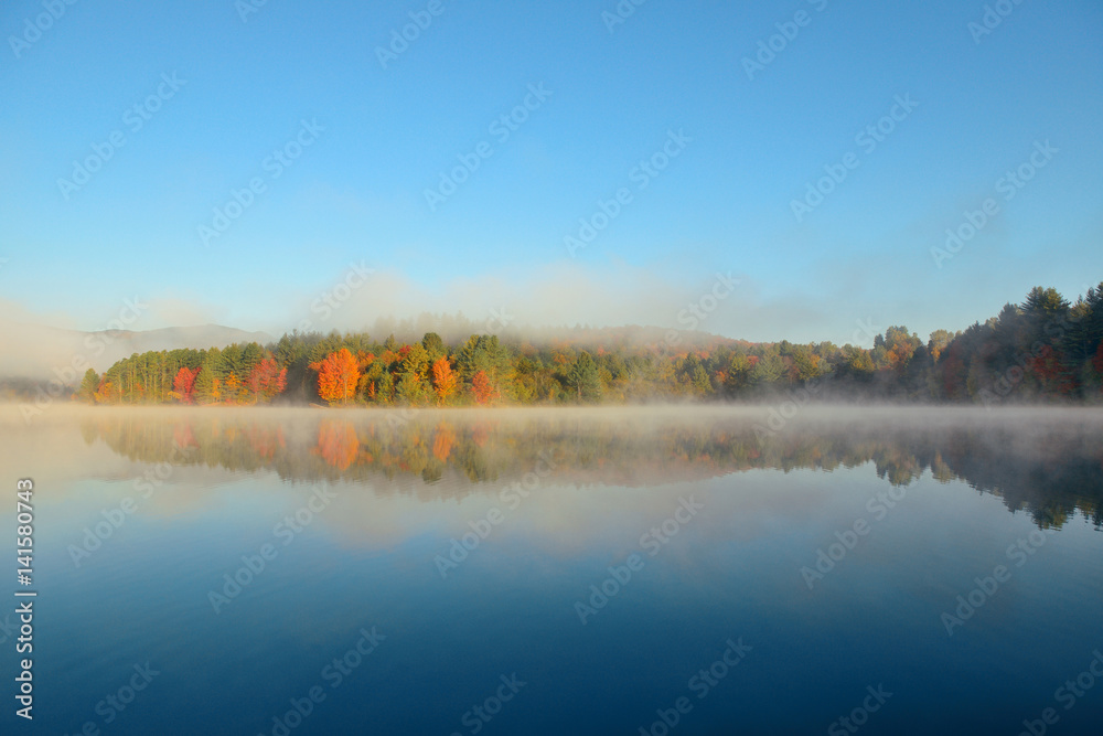 Lake Autumn Foliage fog Lake Autumn Foliage fog