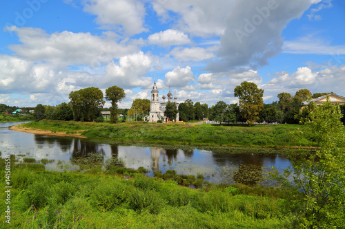 church on river bank in Vologda