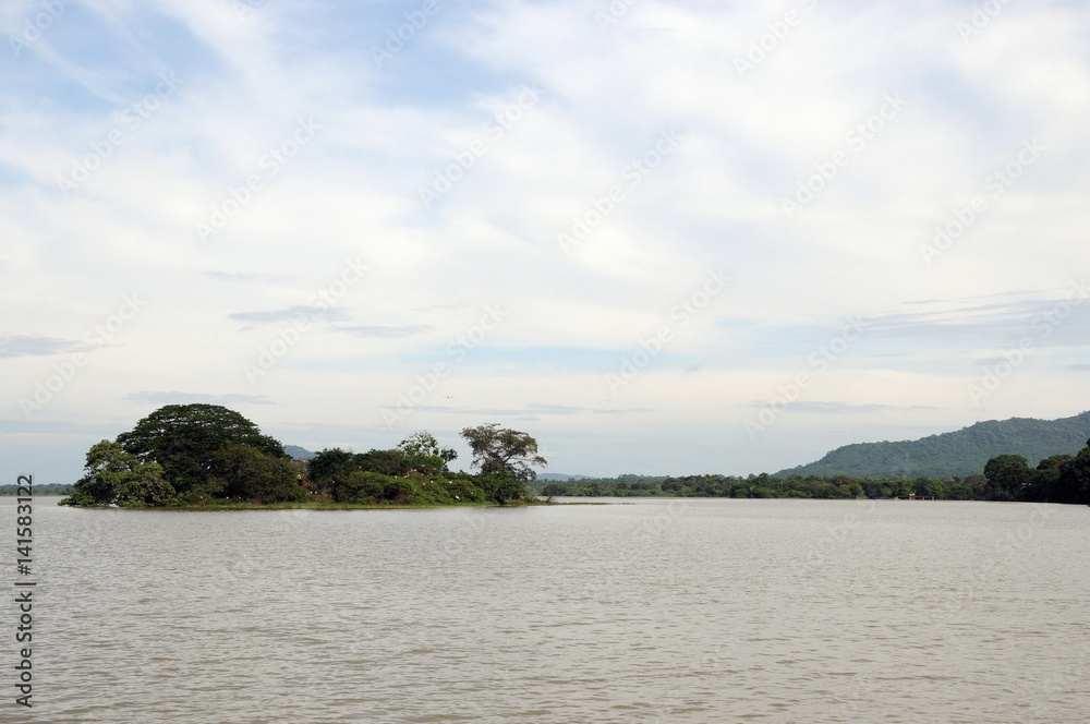 Lake on the island of Sri Lanka.