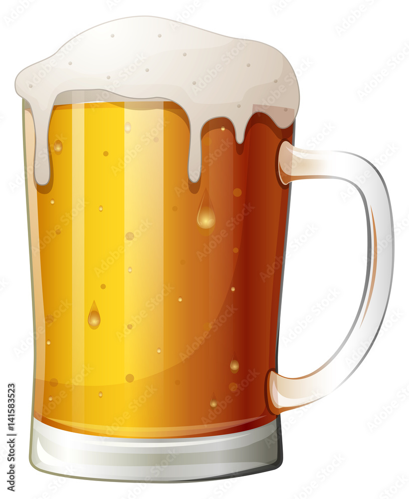 Mug beer on a white background Mug beer on a white background