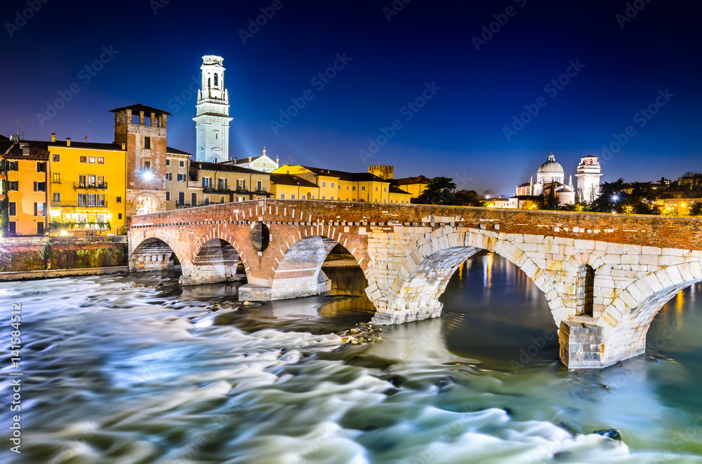 Ponte Pietra in Verona, Italy