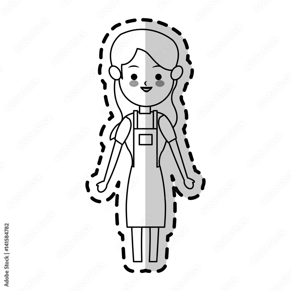 woman wearing apron cute cartoon icon image vector illustration design woman wearing apron cute cartoon icon image vector illustration design
