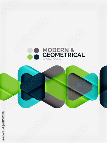 Modern colorful geometrical triangles with shiny glossy effect with sample text