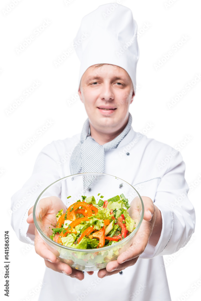 salad in a glass bowl holding a chef salad in focus salad in a glass bowl holding a chef salad in focus