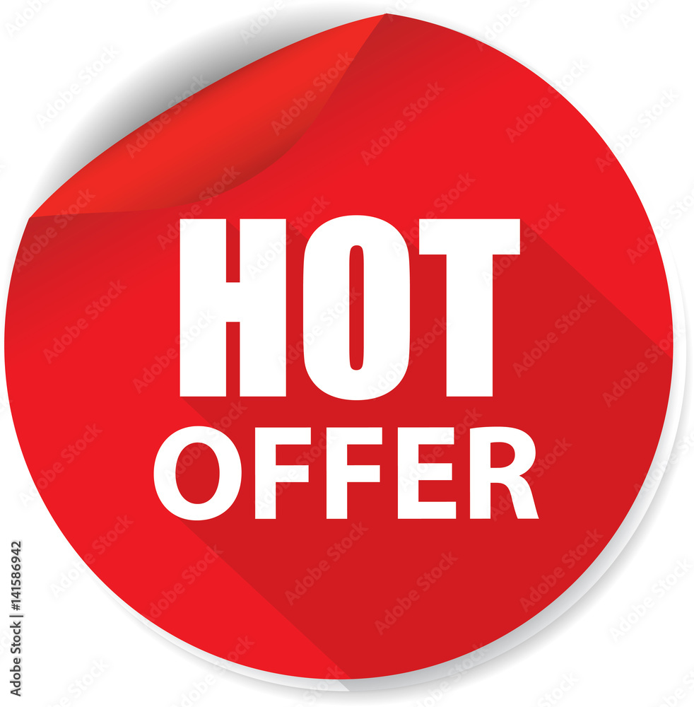 Obraz premium Hot offer sticker, button, label and sign.