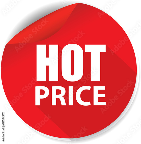 Hot price sticker, button, label and sign.