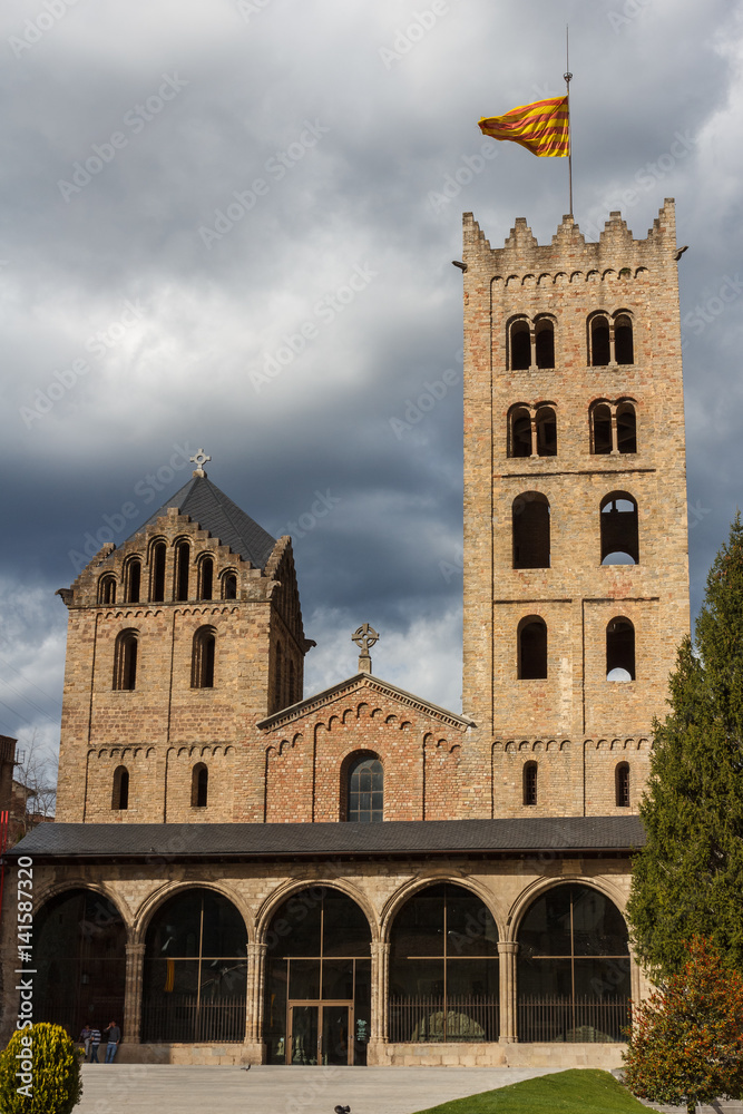 Romanesque abbey in Ripoll town, Catalonia, Spain