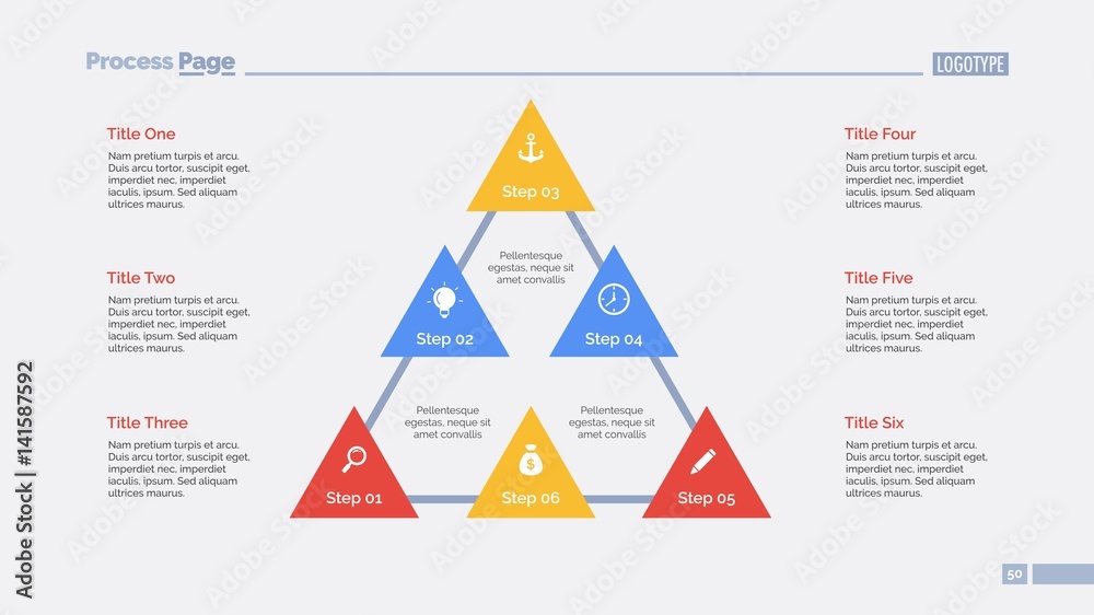 Triangular Framework Slide Triangular diagram slide template Stock ベクター | Adobe Stock