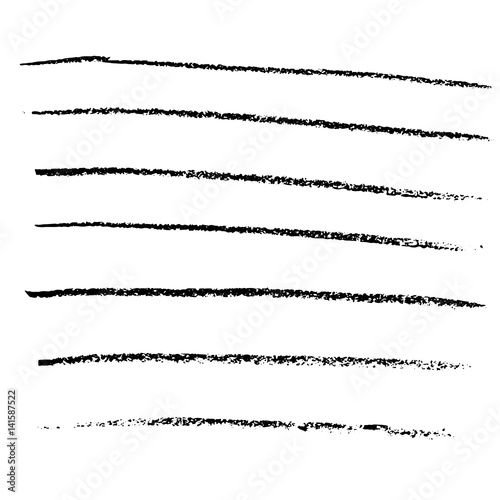 Vector chalked handmade lines. Chalk hand drawn strokes. Vector handdrawn illustration.