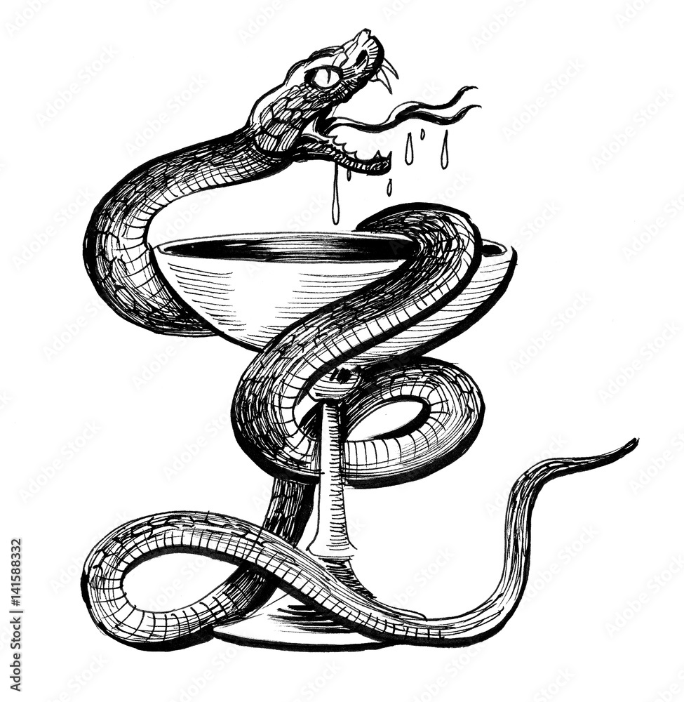 Obraz premium Snake and cup