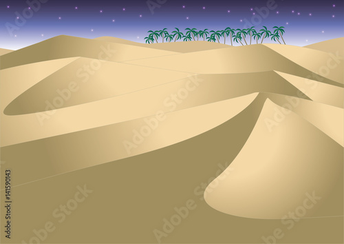 砂漠の風景B（夜）
