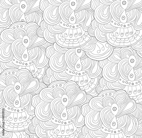 Coloring book page for adults. Mandala with vintage flowers pattern. Zendala. Zentagle.