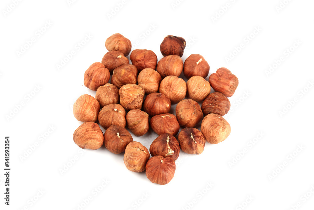 peeled hazelnuts isolated on white background peeled hazelnuts isolated on white background