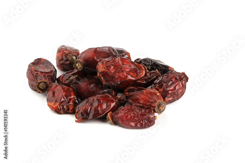 Dried rosehip isolated on white background