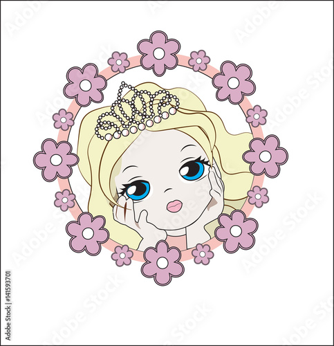 princess in flower blonde
