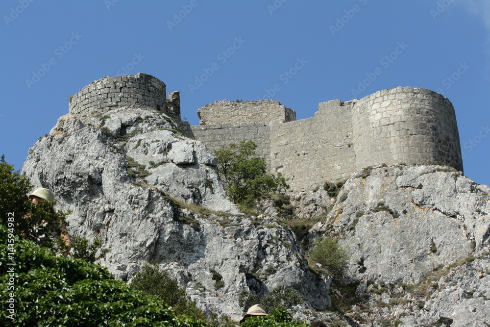 Château cathare de Peyrepertuse dans les Corbières, Occitanie dans le sud de la France