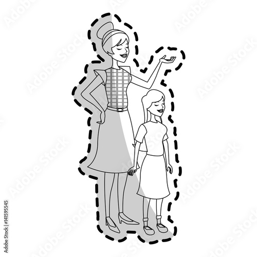 happy mother daughter family icon image vector illustration design © Jemastock