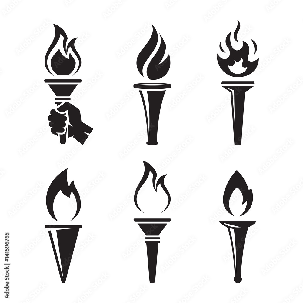 Torch icons set