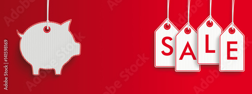 Hanging Price Stickers Sale Piggy Bank Header