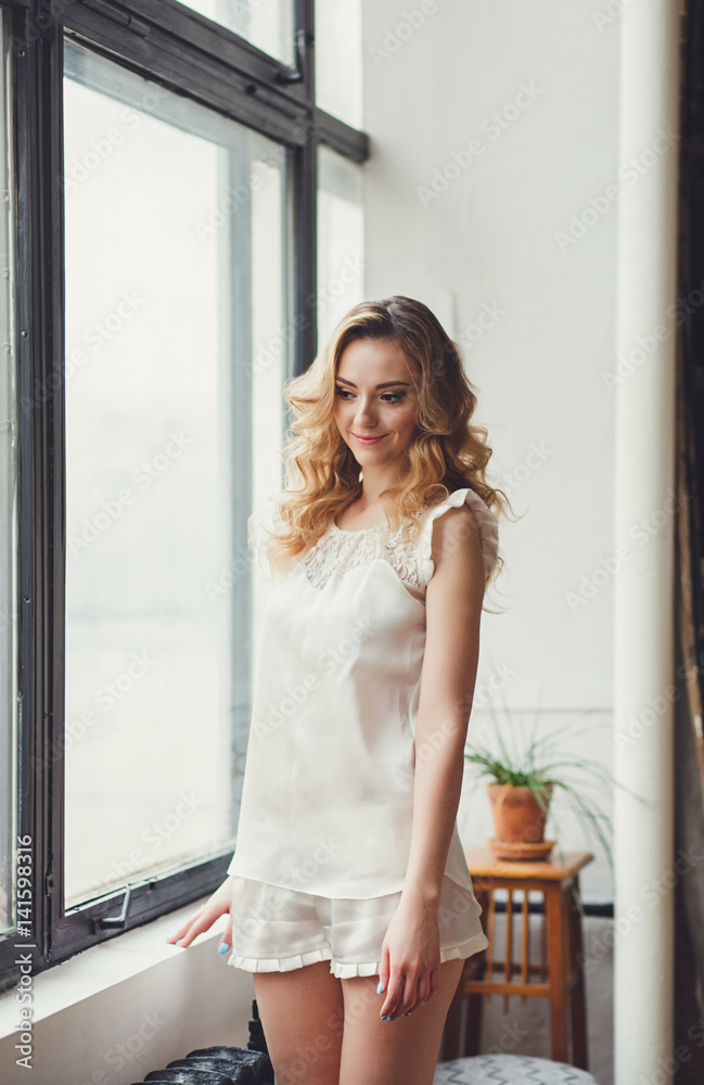 beautiful romantic woman in the bedroom beautiful romantic woman in the bedroom